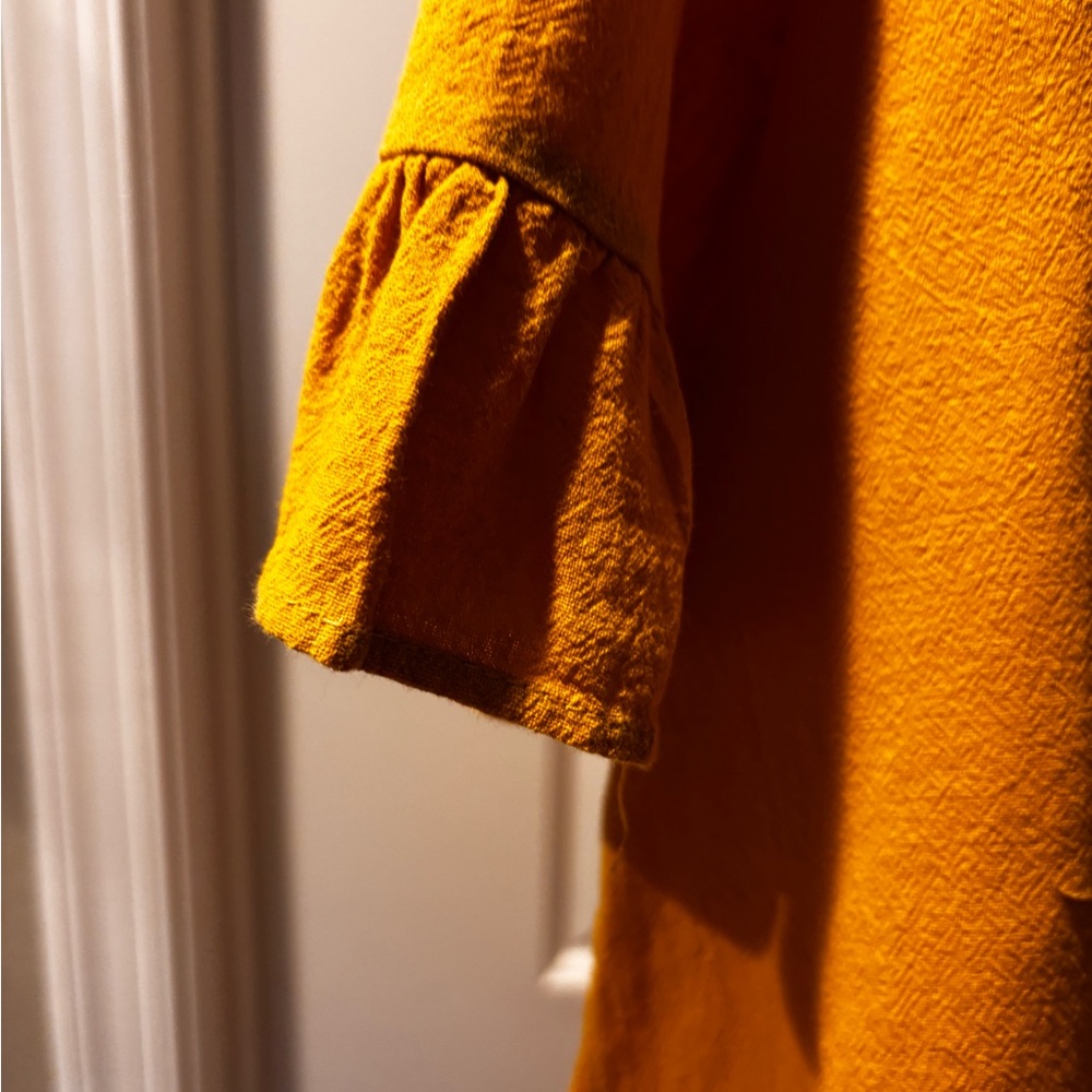 Yellow Cotton Blend Fabric - Picture 2 of 5